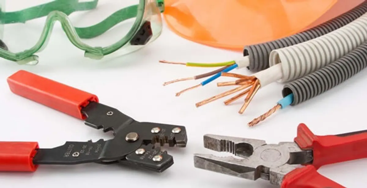 Electrical wiring repair with professional tools and safety equipment in Cotati, CA