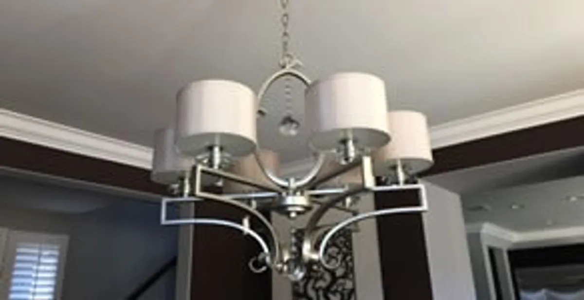 Modern chandelier installation with multiple light fixtures in Santa Rosa, CA